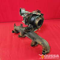 Exhaust manifold with turbocharger